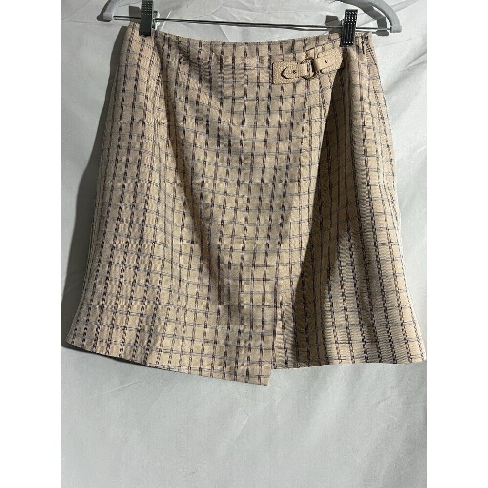 Sandro Paris Skirt Woman's  2 Plaid Meredith Mini Zipper Metallic Thread Preppy
